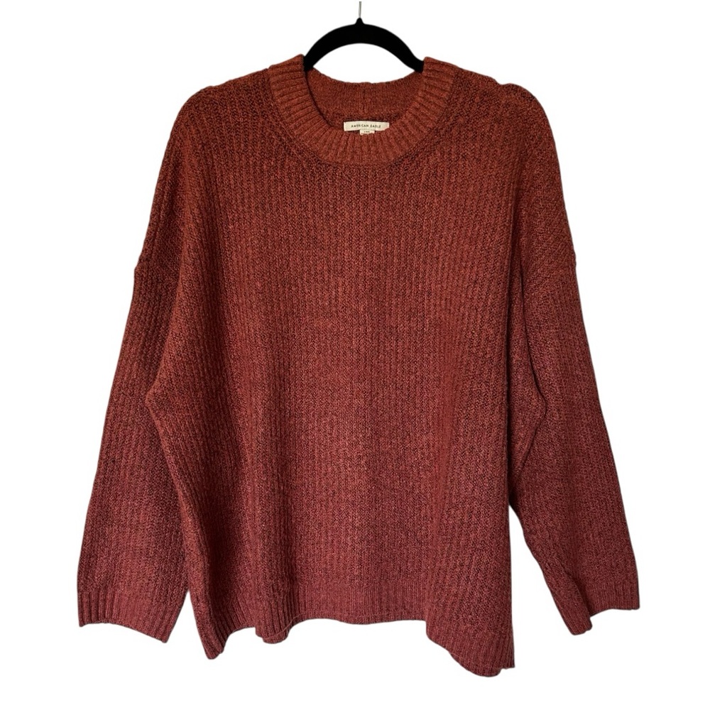 American Eagle | Burnt Orange Oversized Crew Neck Sweater, Size Large